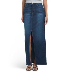 1822 DENIM Medium Wash Ziggy Maxi Skirt With High Front Slit